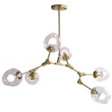 Lampa wisząca MODERN ORCHID-6 złoto transparentna 130 cm