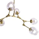 Lampa wisząca MODERN ORCHID-6 złoto transparentna 130 cm