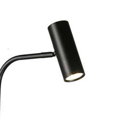 Lampa podłogowa ze stolikiem VINCENT czarna 146 cm