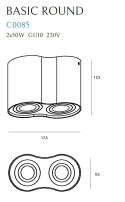 LAMPA SUFITOWA BASIC ROUND BIAŁA PODWÓJNA