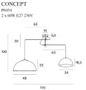 LAMPA WISZĄCA CONCEPT ZŁOTA