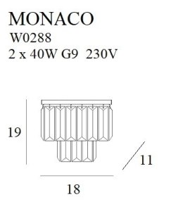 KINKIET MONACO ZŁOTY