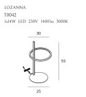 LAMPA BIURKOWA LOZANNA 14W ZŁOTA