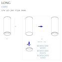 LAMPA SUFITOWA LONG BIAŁY 7W