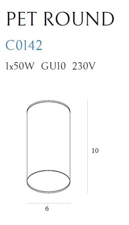 LAMPA SUFITOWA PET ROUND NEW CZARNY