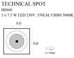 OPRAWA WPUSTOWA TECHNICAL SPOT 7,5W