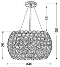 ABROS LAMPA WISZĄCA 40 1X60W E27 SREBRNY