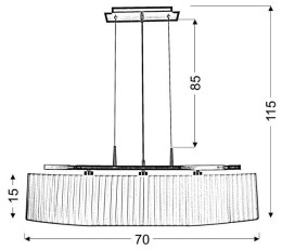 BERG LAMPA WISZĄCA 3X40W E14 PATYNA ABAŻUR BIAŁY