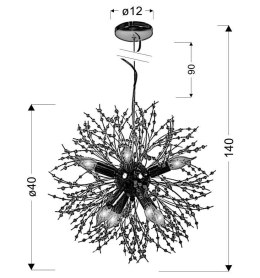 CAPELLA LAMPA WISZĄCA 40 8X40W E14 CHROMOWY