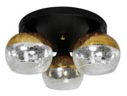 CROMINA GOLD LAMPA SUFITOWA PLAFON OKRĄGŁY 3X60W E27 CZARNY