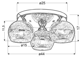 CROMINA LAMPA SUFITOWA PLAFON OKRĄGŁY 3X60W E27 CHROM