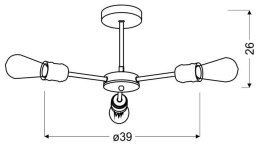 GOLDIE LAMPA WISZĄCA 3X60W E27 CZARNY+PATYNA (Z ŻARÓWKĄ 3030948)