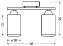 INDIRA LAMPA SUFITOWA 2X40W E14 CZARNY