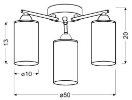 INDIRA LAMPA SUFITOWA 3X40W E14 BIAŁY