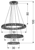 LORDS LAMPA WISZĄCA 50 OKRĄGŁY POTRÓJNY 48W LED RGB CHROM Z PILOTEM