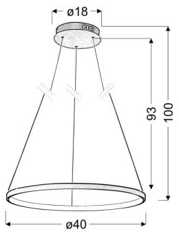 LUNE LAMPA WISZĄCA 40 OKRĄGŁY 25W LED 4000K BIAŁY