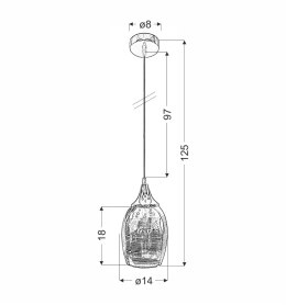 MARINA LAMPA WISZĄCA 14 1X60W E27 ZŁOTY