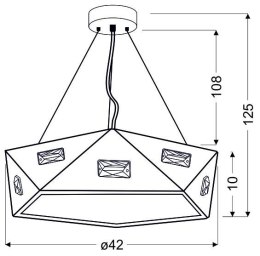 NEMEZIS LAMPA WISZĄCA PIĘCIOKATNY 42 24W LED 4000K BIAŁY