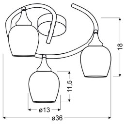 SIRIUS LAMPA SUFITOWA SPIRALA 3X60W E27 CHROM 3D