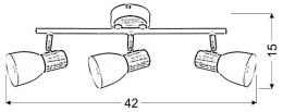 ANABEL 2 LAMPA SUFITOWA LISTWA 3XMAX25W E14 BIAŁY + DREWNO