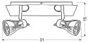 ANGUS LAMPA SUFITOWA LISTWA 2X50W GU10 CZARNY+MIEDZIANY