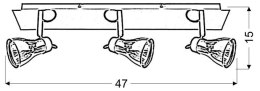 ANGUS LAMPA SUFITOWA LISTWA 3X50W GU10 CZARNY+MIEDZIANY