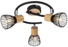 ANTICA LAMPA SUFITOWA SPIRALA 3 X MAX 25W E14 CZARNY + DREWNO