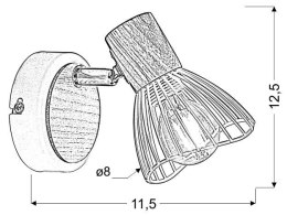 CHILE LAMPA KINKIET 1XMAX25W E14 BIAŁY + DREWNO