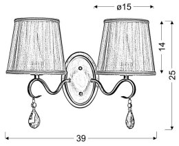 FIESTA LAMPA KINKIET 2X40W E14