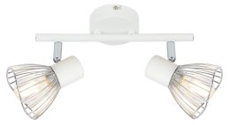 FLY LAMPA SUFITOWA LISTWA 2X40W E14 BIAŁY/CHROM