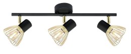 FLY LAMPA SUFITOWA LISTWA 3X40W E14 CZARNY/ZŁOTY