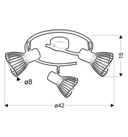 FLY LAMPA SUFITOWA SPIRALA 3X40W E14 CZARNY