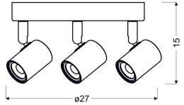 HALLEY LAMPA SUFITOWA PLAFON 3X4W LED BIAŁY