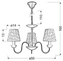 LORI LAMPA WISZĄCA 3X40W E14 BIAŁY