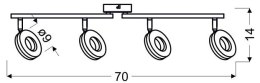 THEMA LAMPA SUFITOWA LISTWA 4X5W LED CHROM