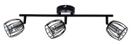 ZONK LAMPA SUFITOWA LISTWA 3X3W LED GU10 CZARNY MATOWY+SATYNA NIKIEL