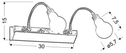 ACRYLIC LED LAMPA KINKIET 2X2W LED CHROM TRANSPARENT