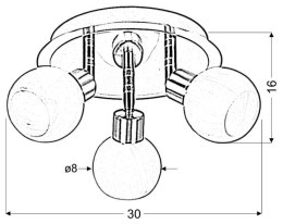 ALABASTER LAMPA SUFITOWA PLAFON 3X40W G9 SATYNA+CHROM