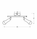 ARC LAMPA SUFITOWA LISTWA 2X40W E14 SATYNA NIKIEL