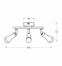 ARC LAMPA SUFITOWA SPIRALA 3X40W E14 SATYNA NIKIEL