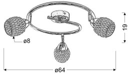 CLEAR LAMPA SUFITOWA SPIRALA 3X40W G9 TRANSPARENTNY