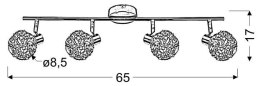 COLLAR LAMPA SUFITOWA LISTWA 4X40W G9 CHROM
