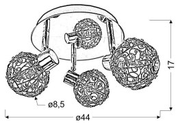 COLLAR LAMPA SUFITOWA PLAFON 3X40W G9 CHROM