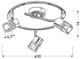 DIAMENT LAMPA SUFITOWA SPIRALA 3X40W G9