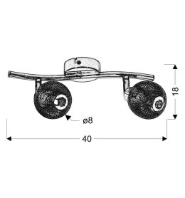 NOVEL LAMPA SUFITOWA LISTWA 2X40W G9 CHROM