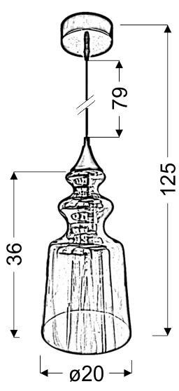 OXELO LAMPA WISZĄCA 20/36 1X60W E27 BEZBARWNY