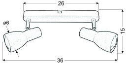 PICARDO LAMPA SUFITOWA LISTWA 2X40W E14 MIĘTOWY