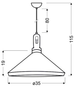 ROBINSON LAMPA WISZĄCA 35 1X60W E27 BIAŁY / WNĘTRZE ŻÓŁTE