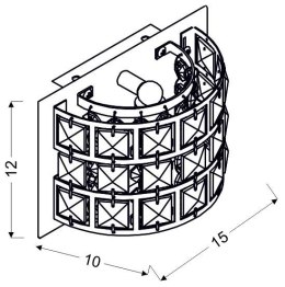 SATURN LAMPA KINKIET 12X15 1X40W G9 CHROM