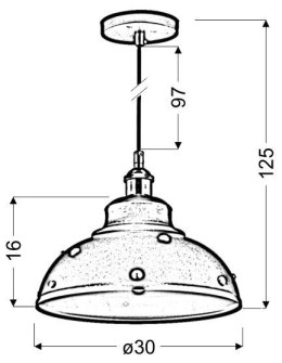 SCRIMI 3 LAMPA WISZĄCA 30 1X40W E27 CZARNY